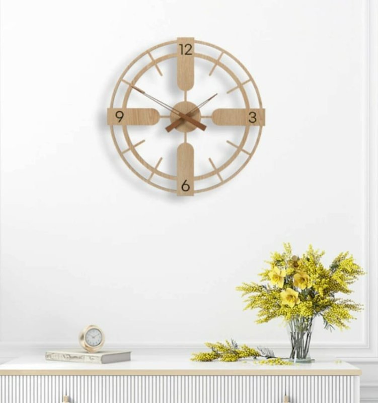 Laser Cut Wooden Wall Clock for Modern Home Decor