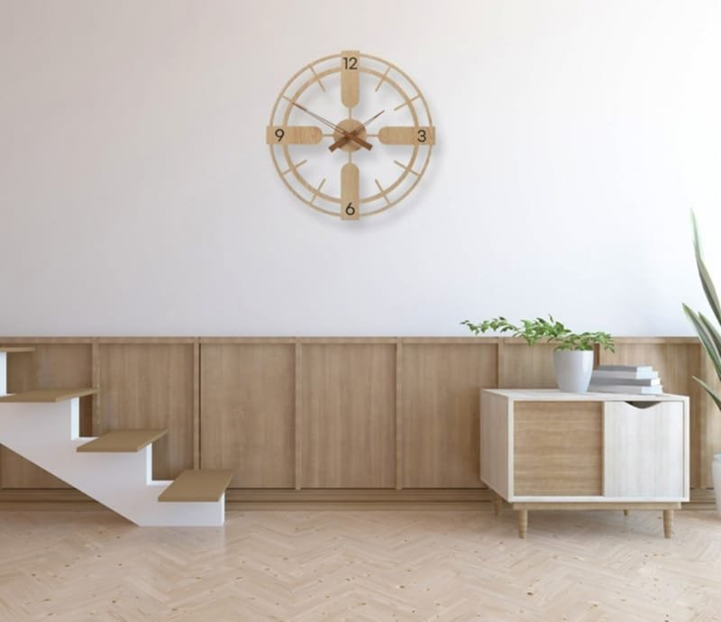 Laser Cut Wooden Wall Clock for Modern Home Decor