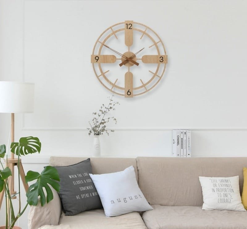Laser Cut Wooden Wall Clock for Modern Home Decor