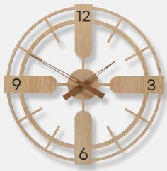 Laser Cut Wooden Wall Clock for Modern Home Decor