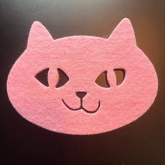 Laser Cut Cat Face Coaster Felt Fabric