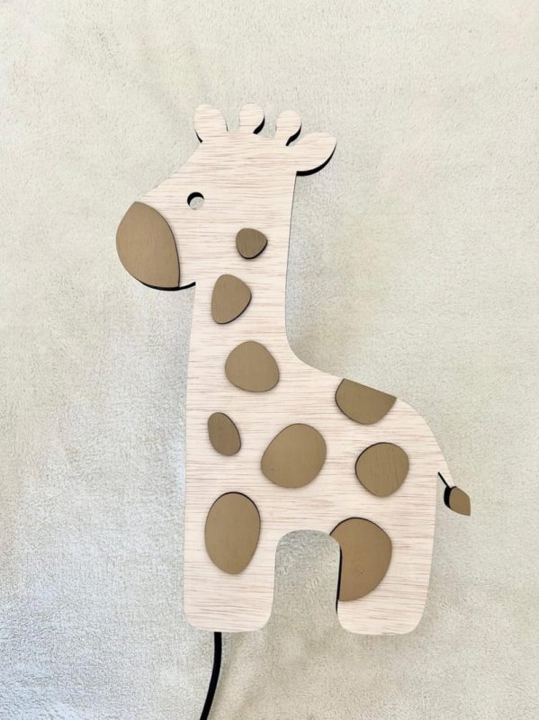 Laser Cut Cute Giraffe Shaped Wall Lamp