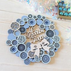 Laser Cut New Year’s Eve Wreath