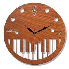 Laser Cut Wooden Piano Wall Clock Music Wall Decor