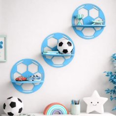 Laser Cut Soccer Ball Shaped Shelves Bedroom Living Room Decor