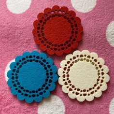 Laser Cut Felt Decorative Round Coasters
