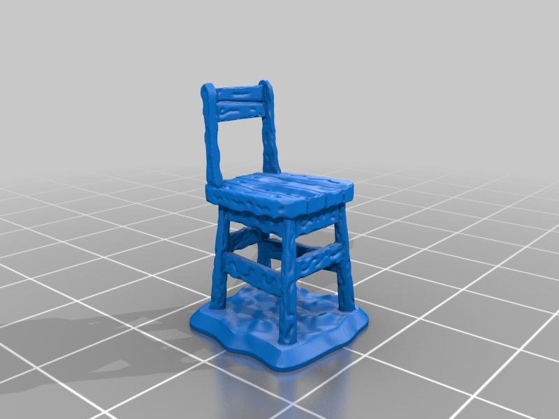 Small Rough Chair 3D Printer Model Download Free STL File 3axis.co