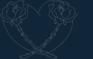 قلب الورود DXF