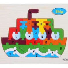 Laser Cut Wooden ABC Alphabet Educational Learning Children Puzzle Games Jigsaw Puzzle