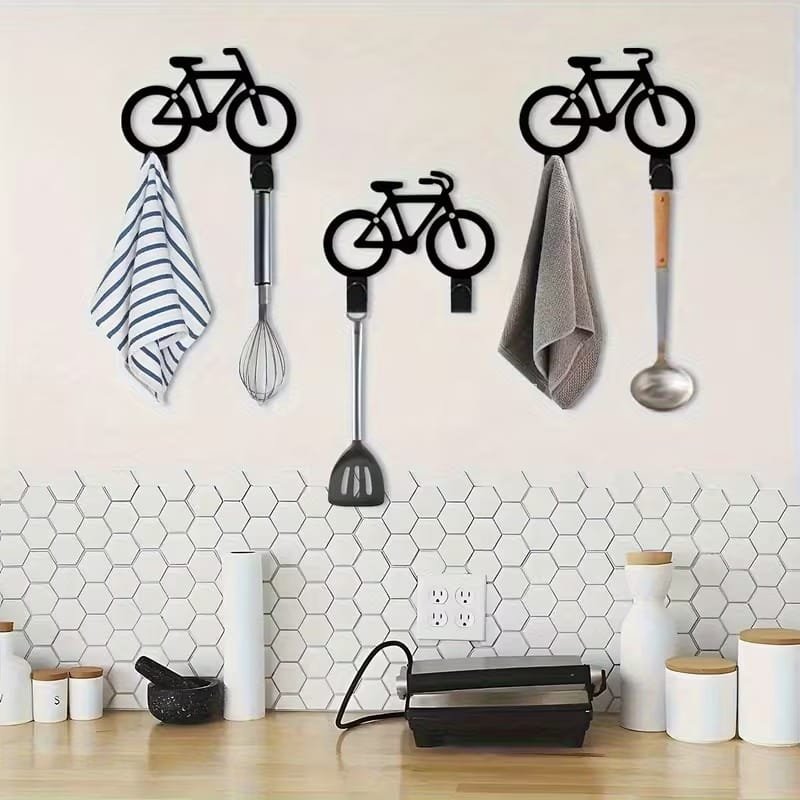 Laser Cut Modern Bicycle Wall Hooks Metal Bike Coat Rack Bicycle Key Holder