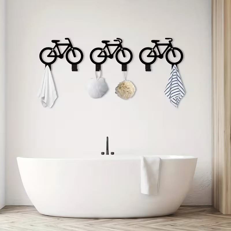 Laser Cut Modern Bicycle Wall Hooks Metal Bike Coat Rack Bicycle Key Holder