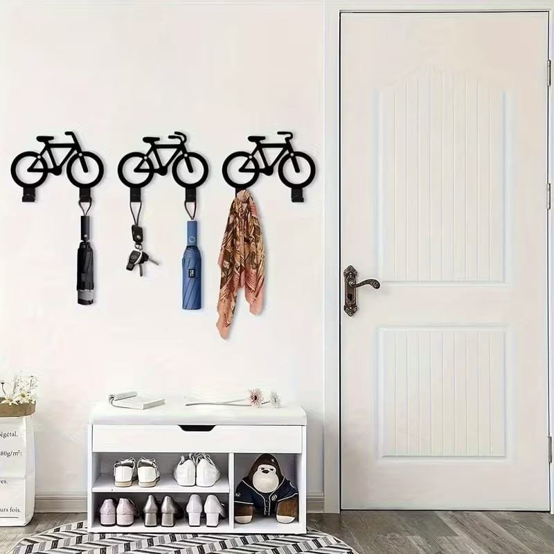 Laser Cut Modern Bicycle Wall Hooks Metal Bike Coat Rack Bicycle Key Holder
