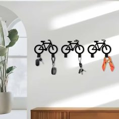 Laser Cut Modern Bicycle Wall Hooks Metal Bike Coat Rack Bicycle Key Holder