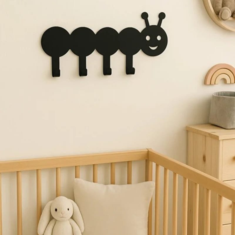 Laser Cut Kids Room Coat Rack, Cute Animal Shaped Metal Coat Rack