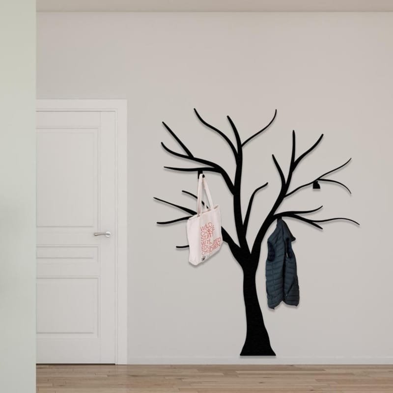 Laser Cut Large Tree Branch Metal Coat Rack, Wall Mount Clothes Rack