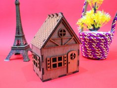 Laser Cut Tiny Wooden House 3mm Free Vector