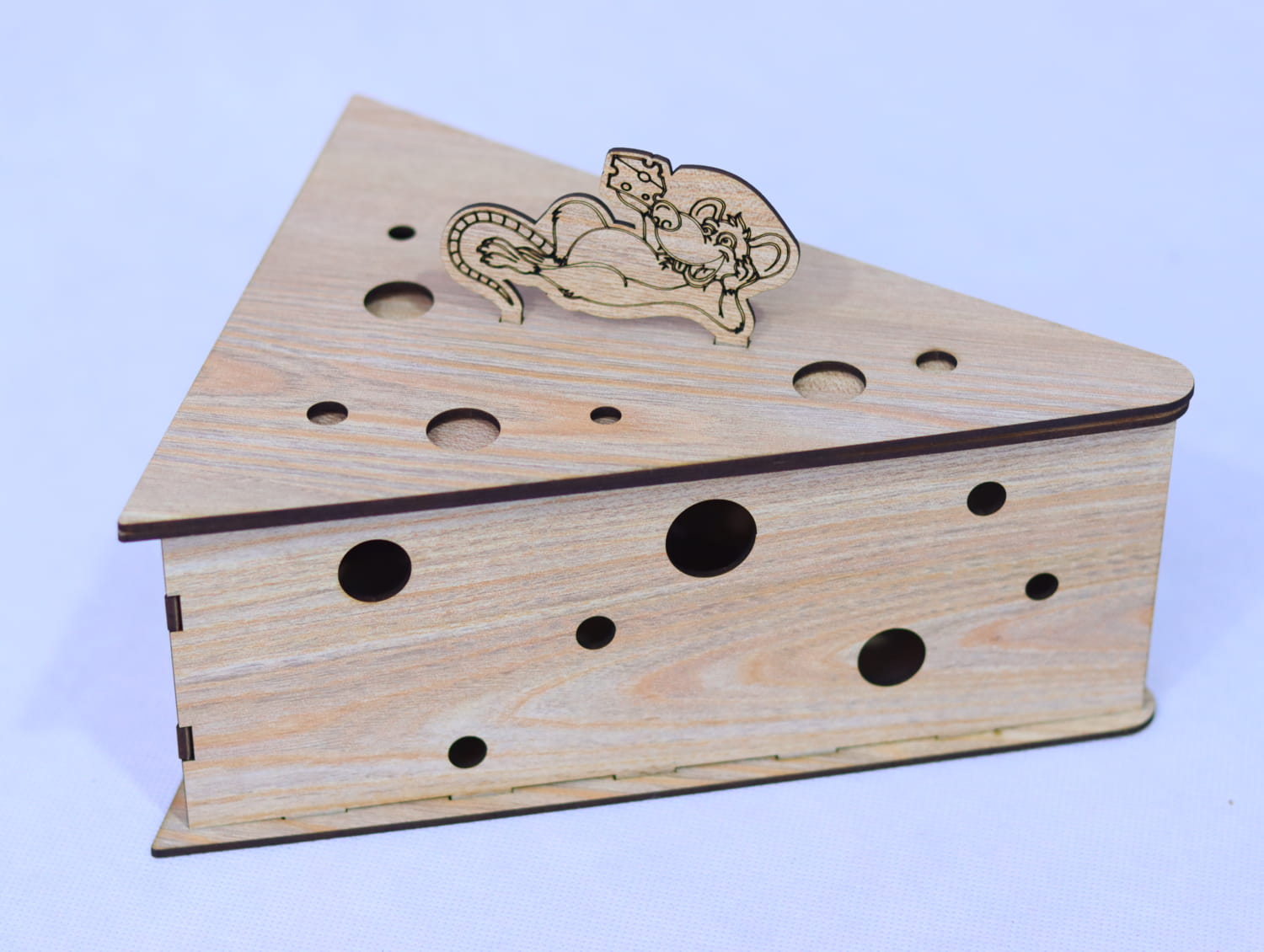 Laser Cut Mouse Cheese Box MDF 3mm Free Vector