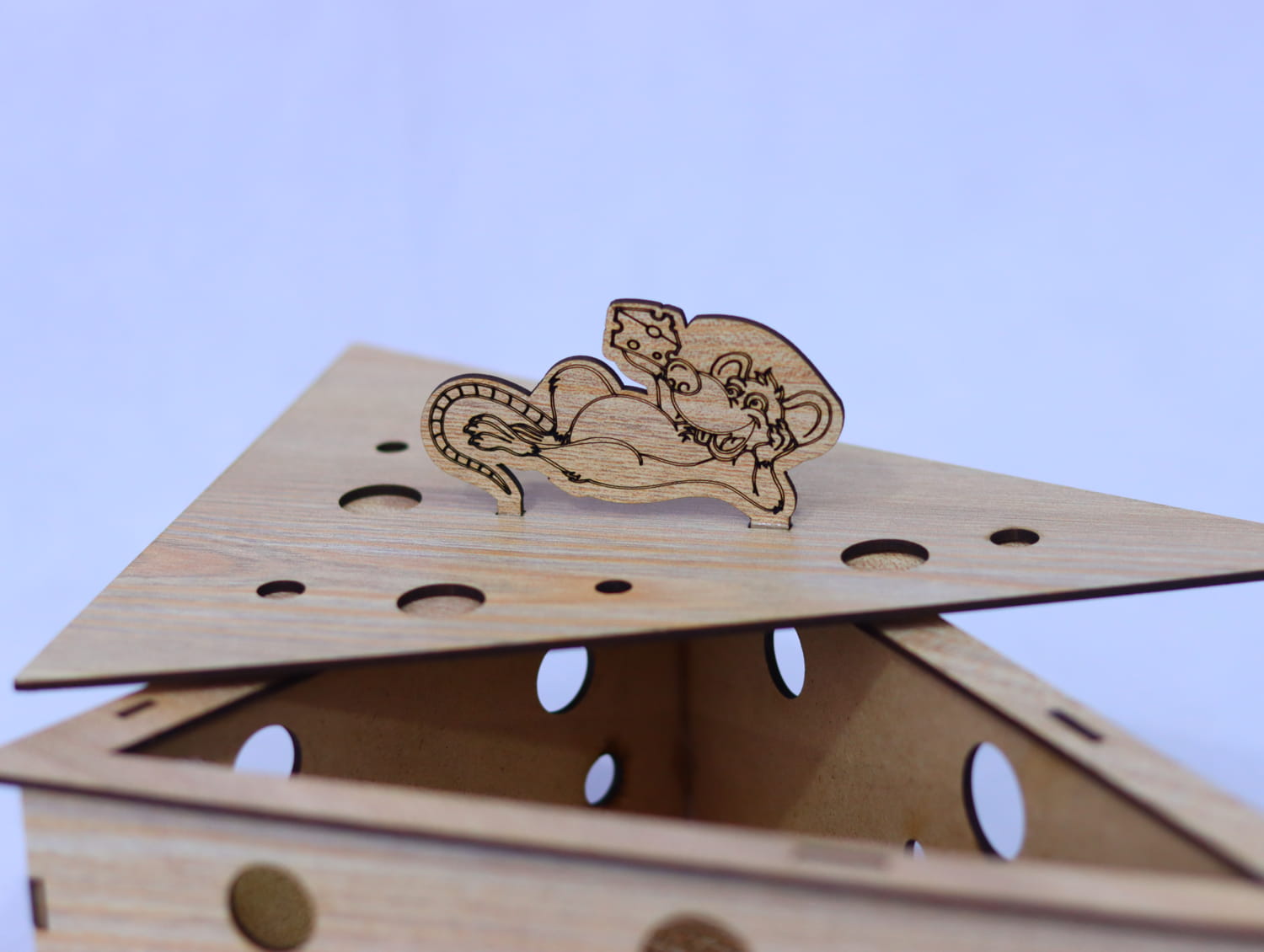 Laser Cut Mouse Cheese Box MDF 3mm Free Vector