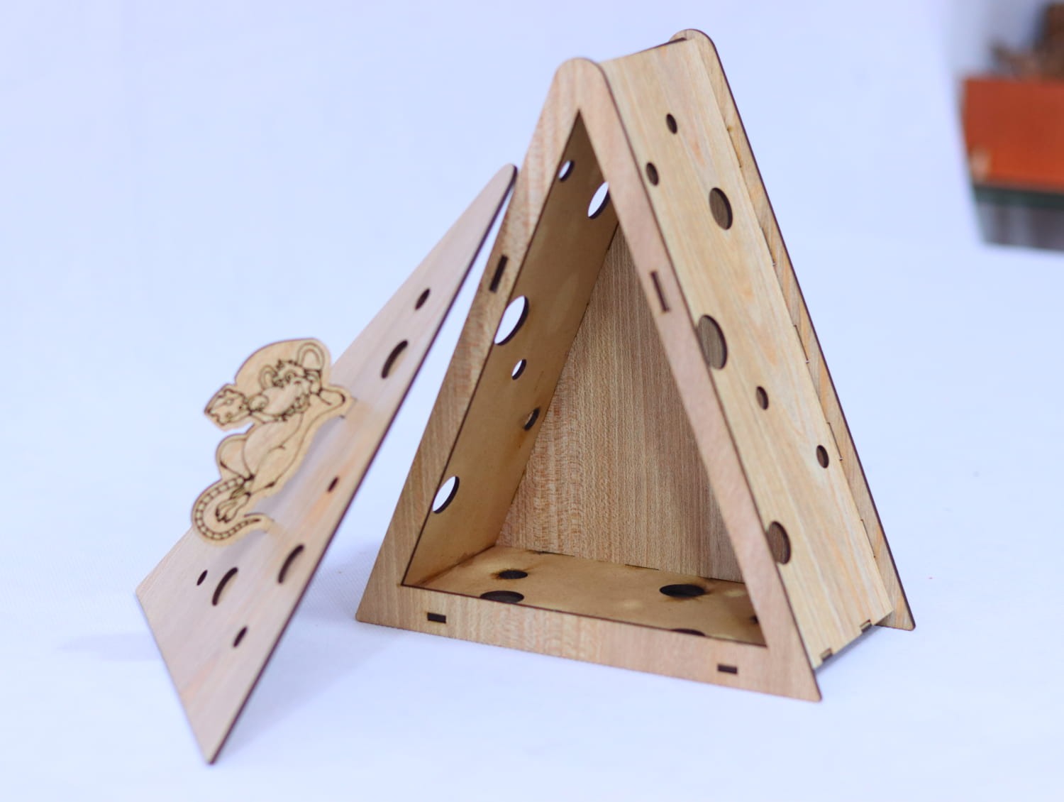 Laser Cut Mouse Cheese Box MDF 3mm Free Vector