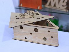 Laser Cut Mouse Cheese Box MDF 3mm Free Vector