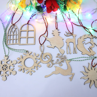 Laser Cut Christmas Ornament Set Tree Decorations Free Vector