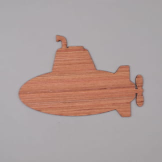 Laser Cut Wooden Submarine Shape For Crafts Free Vector