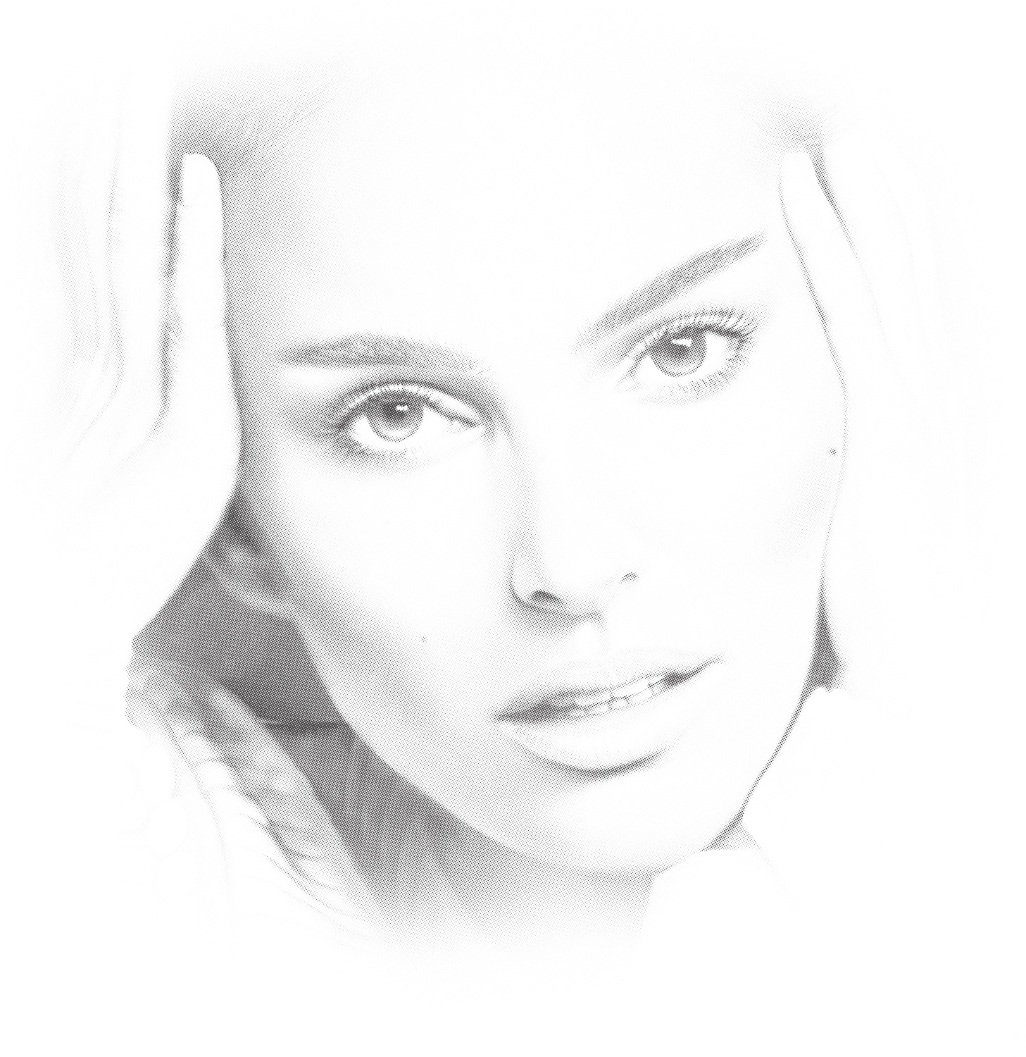 Lasergeschnittenes Gravieren von Natalie Portman Pencil Drawing Portrait