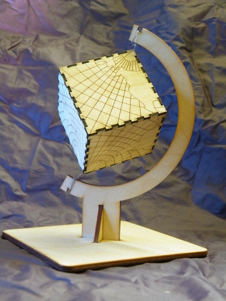 Lasergeschnittener Würfel-Globus