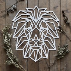 Laser Cut Polygon Lion Wall Art Free Vector