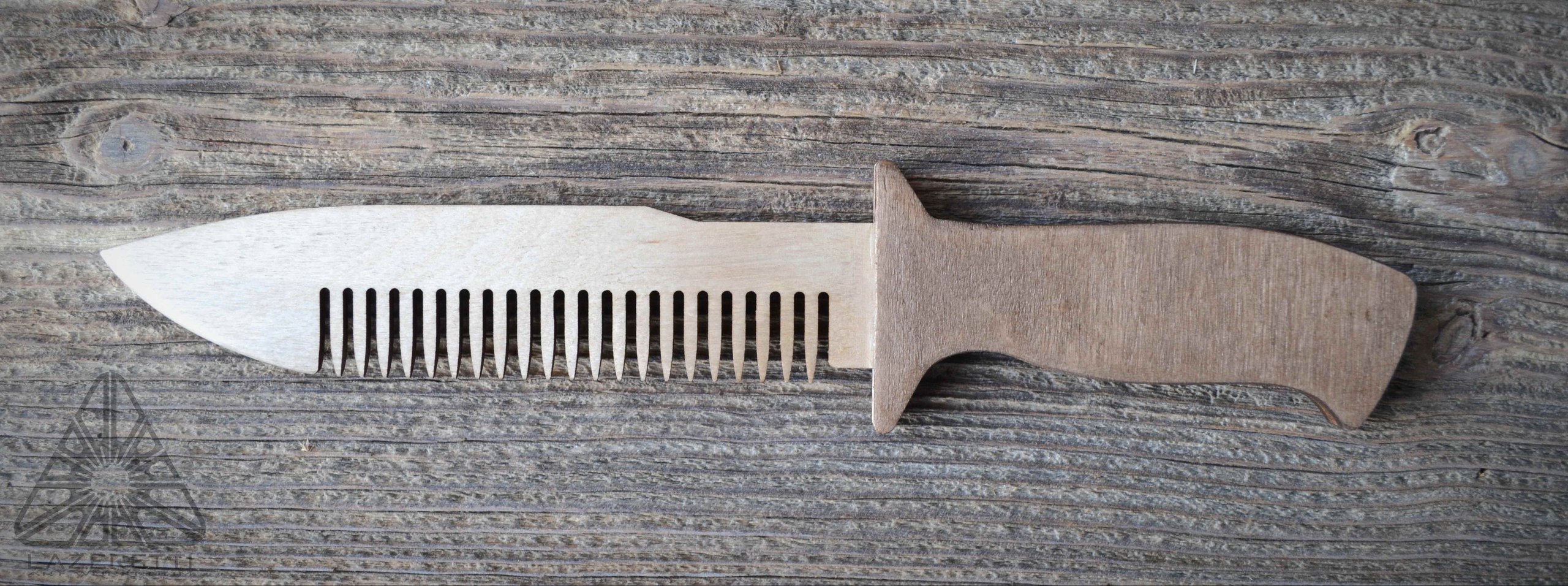 Laser Cut Wooden Knife Comb Free Vector