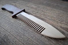 Peine de cuchillo de madera cortado con láser