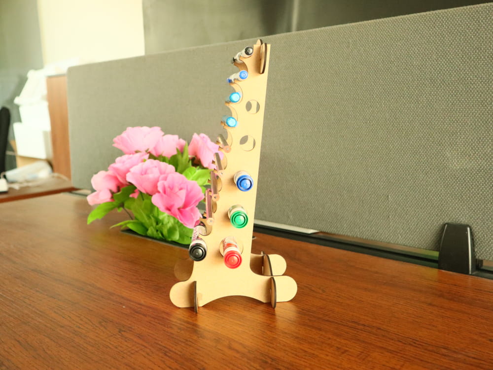 Laser Cut Desktop Pen Stand Rack Holder Display Stand Free Vector