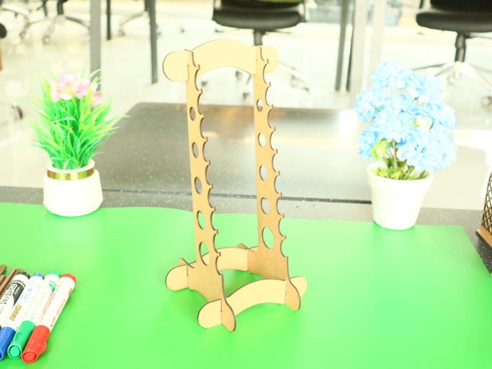 Laser Cut Desktop Pen Stand Rack Holder Display Stand Free Vector