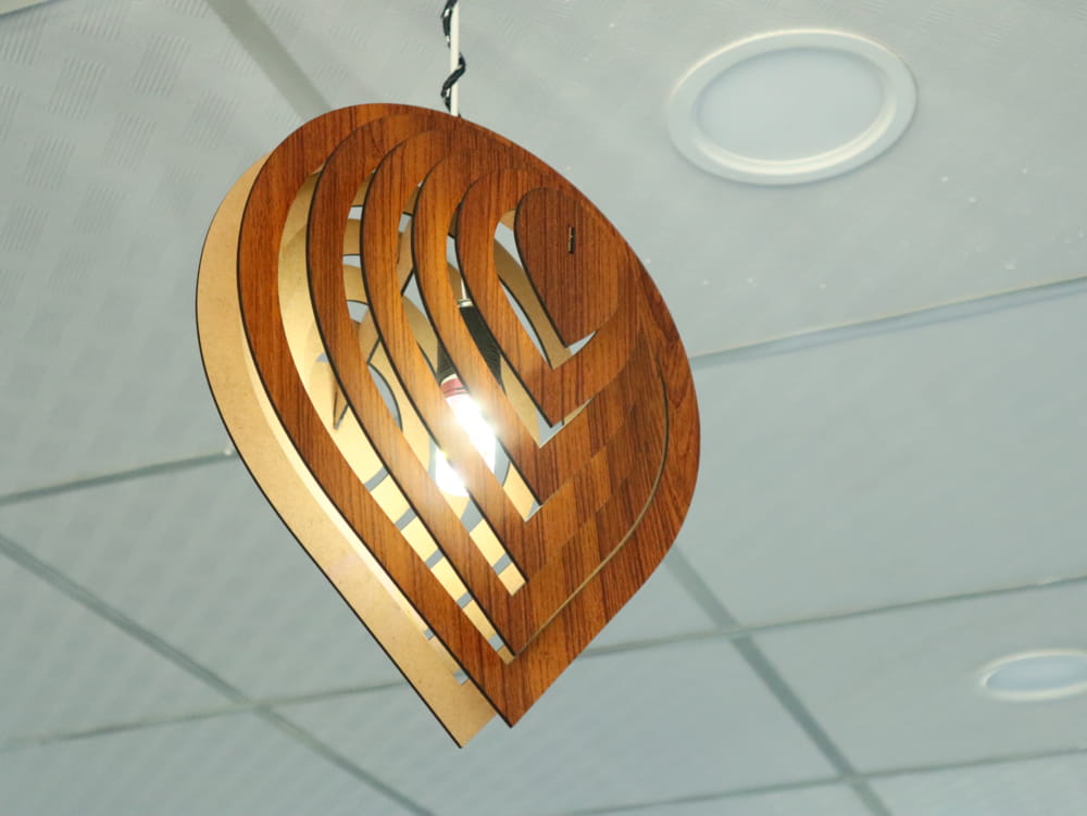 Laser Cut Wood Pendant Lamp Free Vector