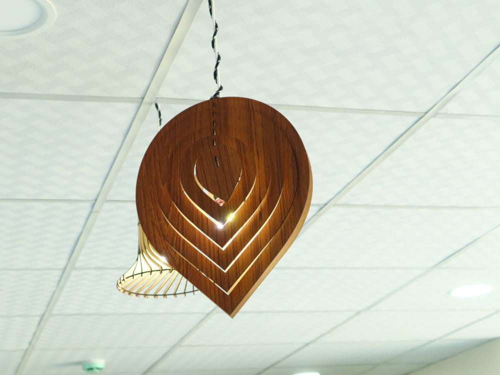 Laser Cut Wood Pendant Lamp Free Vector