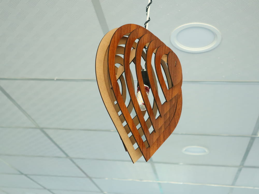 Laser Cut Wood Pendant Lamp Free Vector