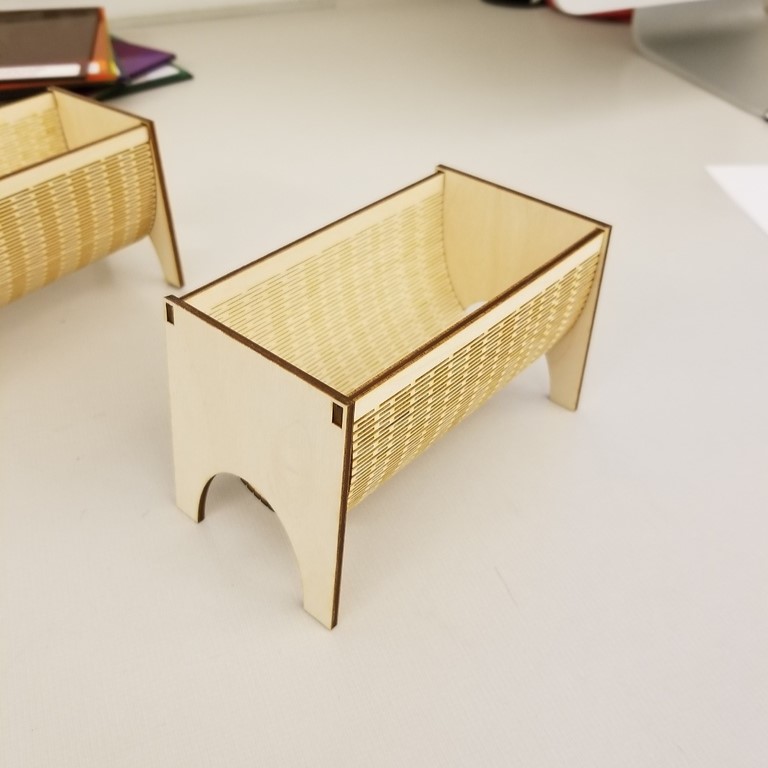 Laser Cut Parabolic Curve Business Card Holder SVG File