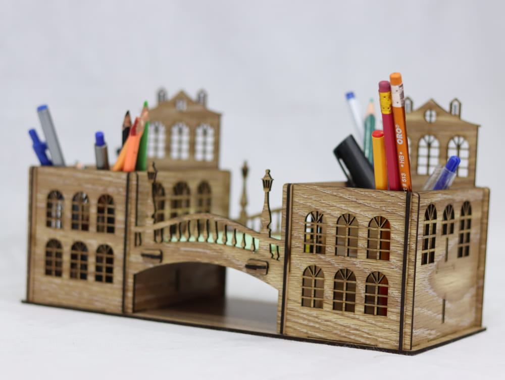 Laser Cut Retro Pen Holder Vintage Pencil Holder Desk Organizer Free Vector