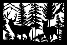 24 X 36 Buck Doe Eagle mountains Plasma Art DXF File