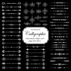 Векторный набор каллиграфических элементов