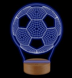 Lampe acrylique de football découpée au laser