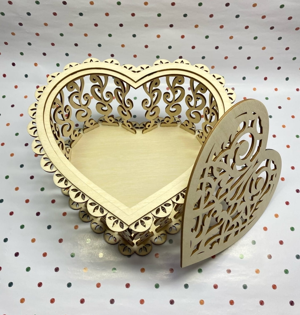 Laser Cut Valentine Heart Candy Box Free Vector