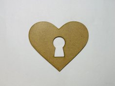 Laser Cut Wooden Heart Cutout with Keyhole Free Vector