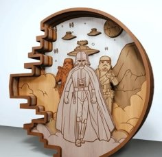 Laser Cut Star Wars Layered Wood Art Free Vector