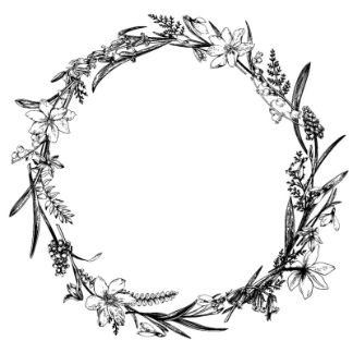 Wreath Floral Ornament For Laser Engraving DXF File