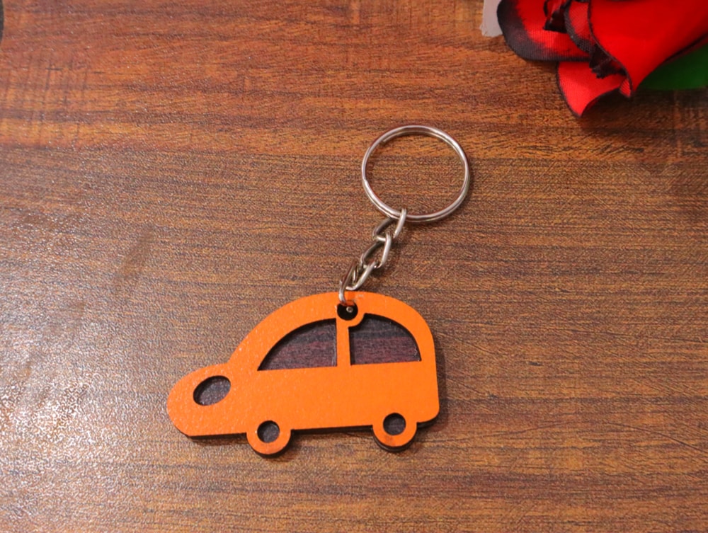 Laser Cut Car Key Ring Free Vector