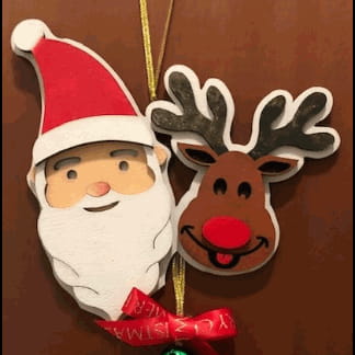 Laser Cut Santa And Reindeer 3mm SVG File