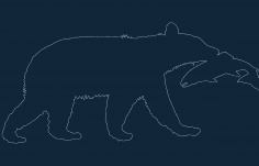 Animal Bear Catching Fish DXF-Datei