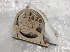 Laser Cut New Year 2020 Napkin Holders Free Vector