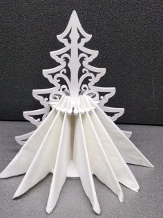 Laser Cut Christmas Tree Napkin Holder Free Vector